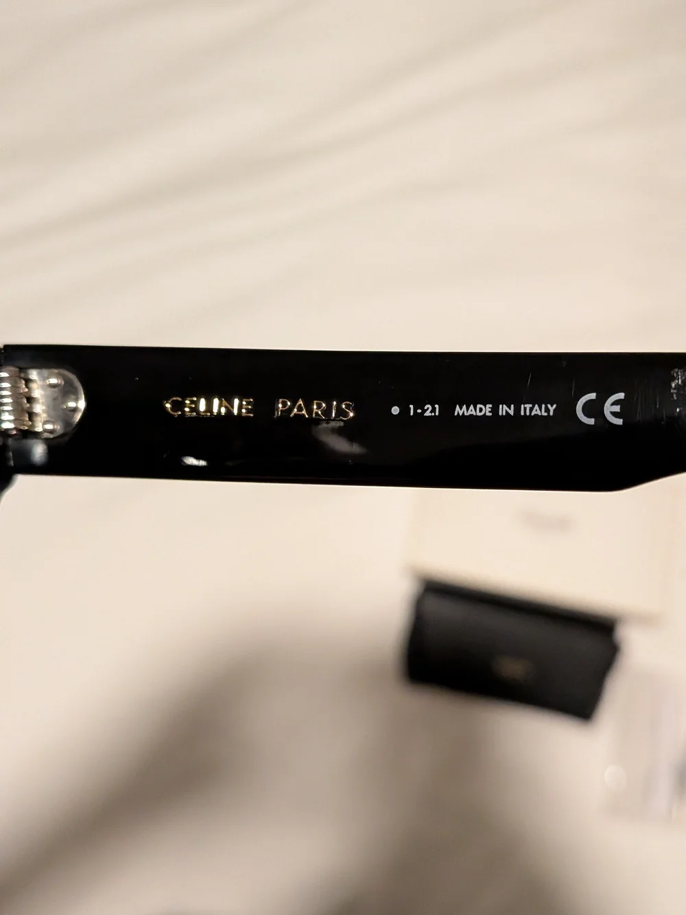 Celine Shiny Black Square Acetate Sunglasses with Gradient Lenses